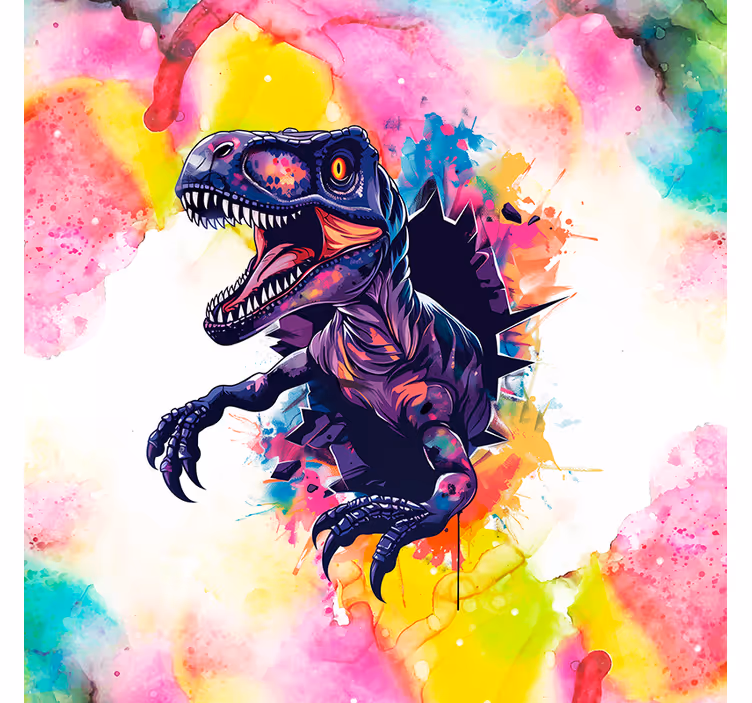 saturated colors velociraptor Dinosaur blind - TenStickers