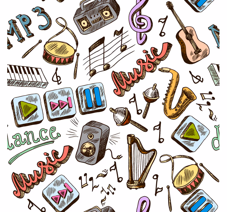 Music pattern fun window shade - TenStickers