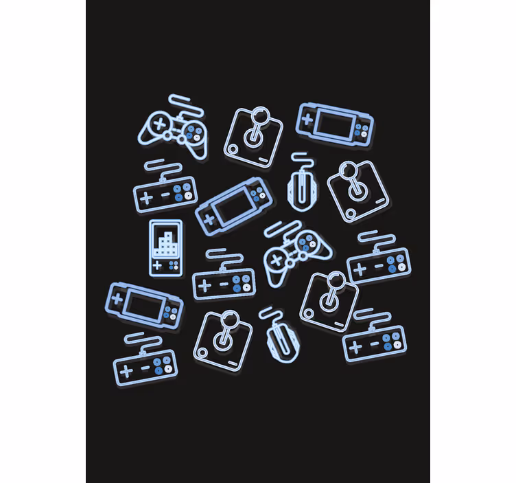 Blue controls geek roller blind - TenStickers