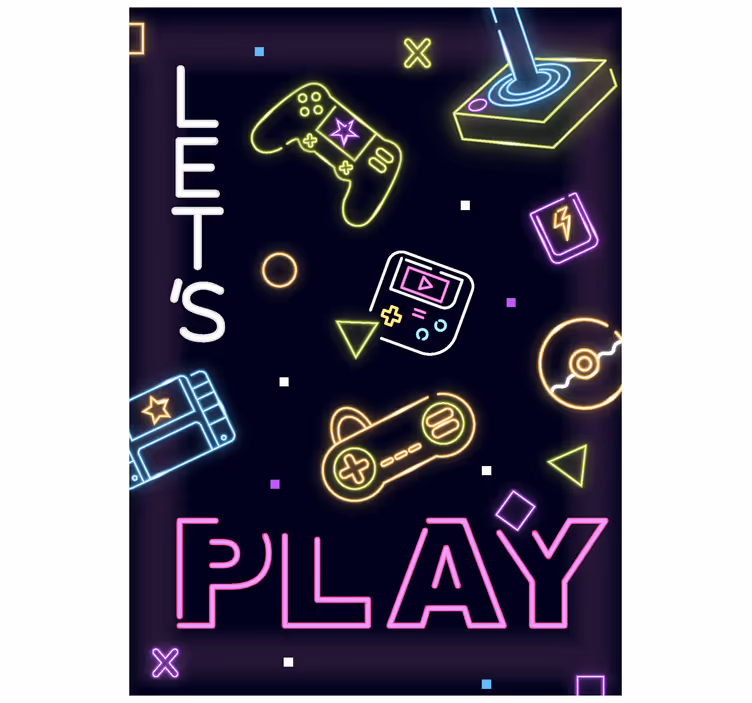 Neon controles geek roller blind - TenStickers