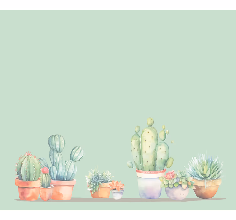 Minimalistic style cactus roller blind - TenStickers