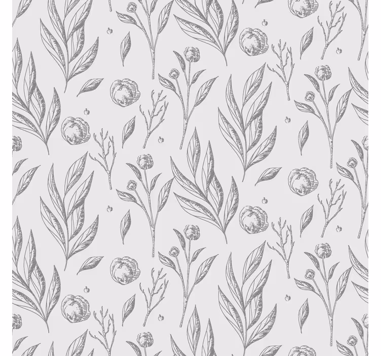 Gray floral pattern nordic roller blind - TenStickers