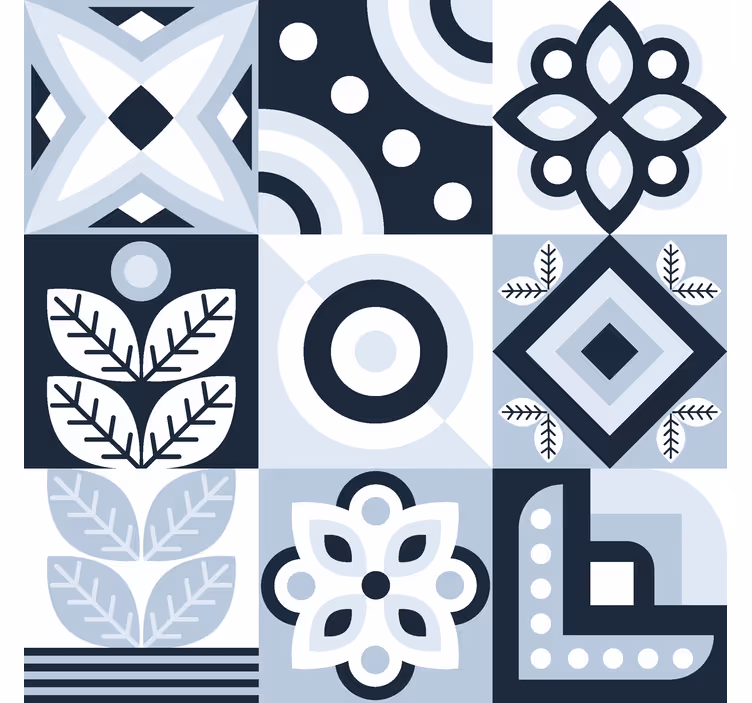 Tiles pattern nordic roller blind - TenStickers