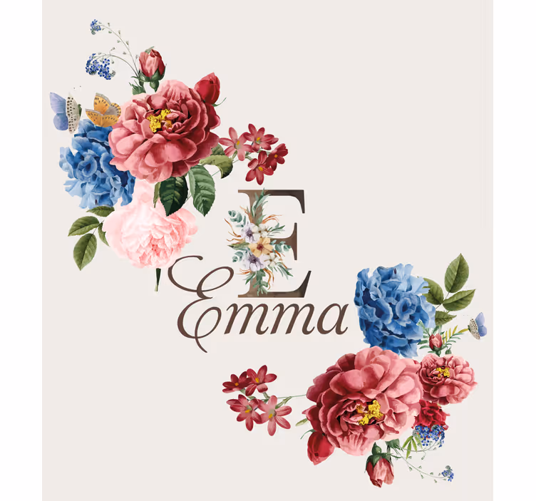 Floral initial custom blind - TenStickers