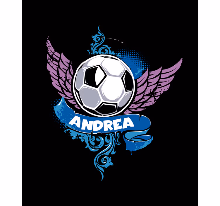 Flying ball with name soccer window blind - TenStickers