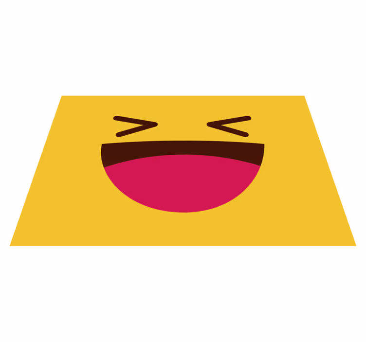 Modern emoji laughing face children placemats - TenStickers