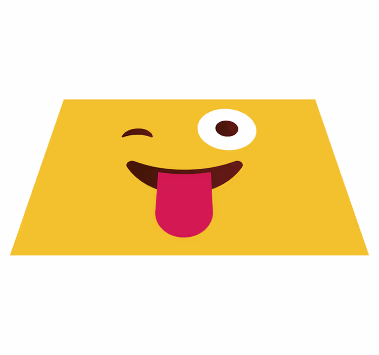 Modern emoji winking face children placemats - TenStickers