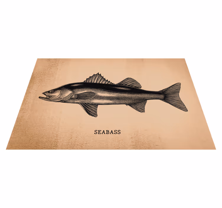 Realistic Seabass fish placemats - TenStickers