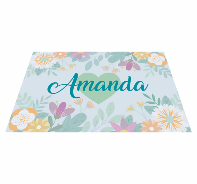 Personalizable placemat flower heart amanda - TenStickers