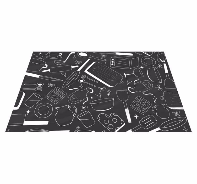 Kitchen tools and food restaurant placemats - TenStickers