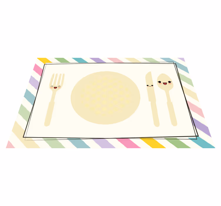 Colorful plate and cutlery children placemats - TenStickers