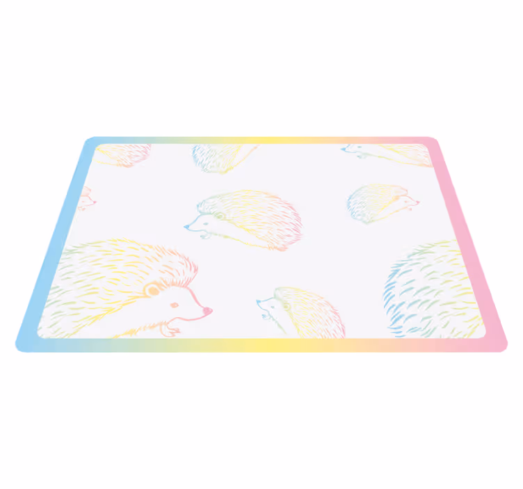 Children placemat colorful hedgehog design - TenStickers