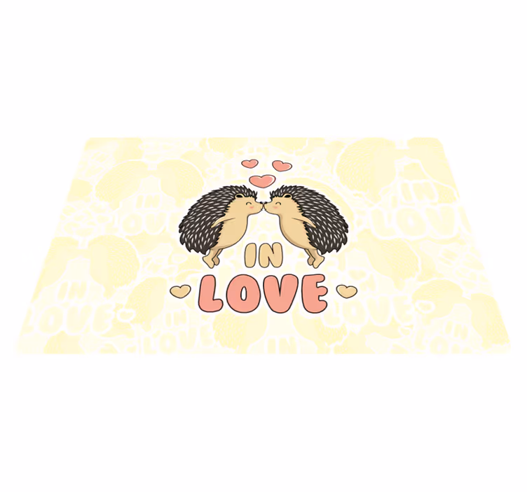 Porcupine in love hedgehog placemats - TenStickers