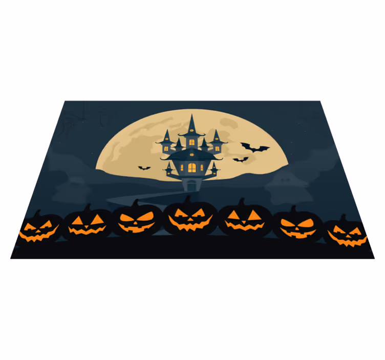 Halloween placemat haunted castle design - TenStickers