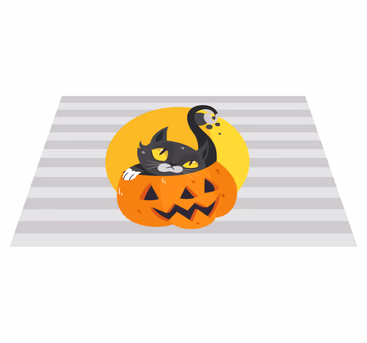 Pumpkins & black cat children placemats - TenStickers