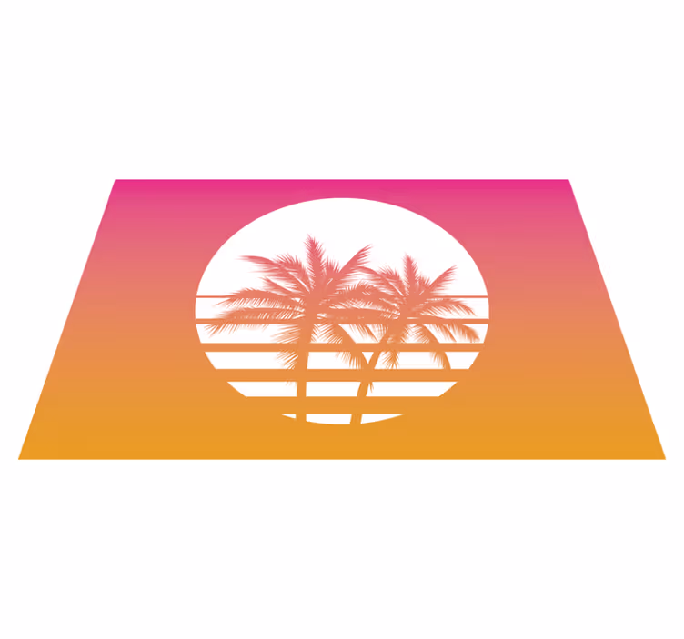 Sunset Vintage Landscape 70's sun placemats - TenStickers
