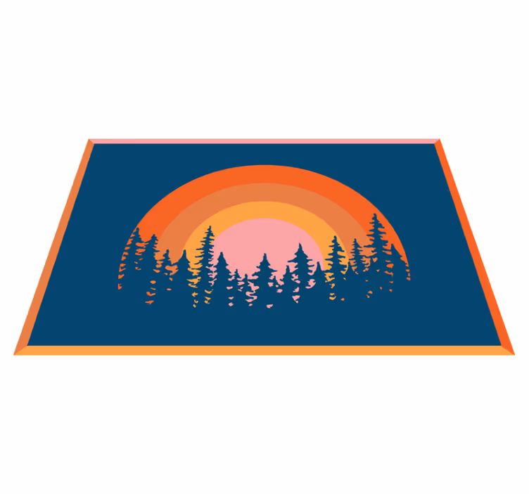 Original placemat vibrant rainbow landscape - TenStickers