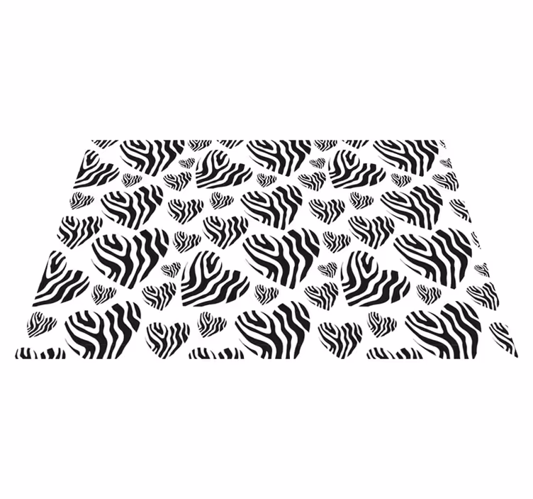 Zebra heart pattern placemat - TenStickers