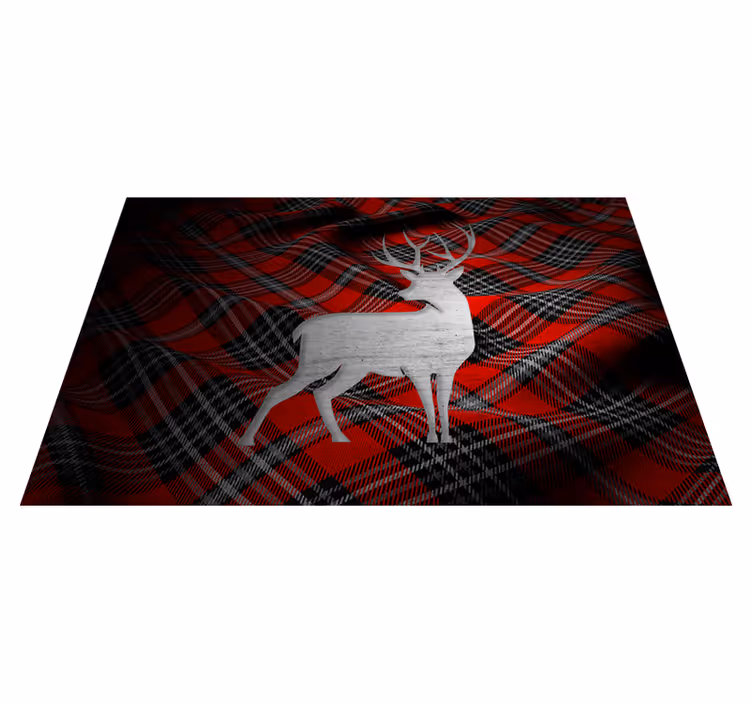 Christmas placemat stylish red plaid design - TenStickers