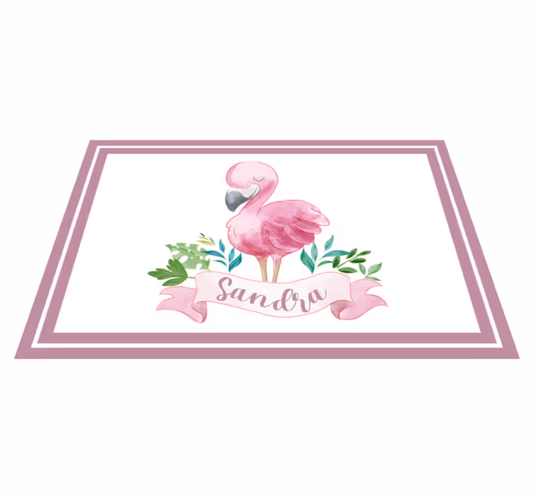Personalizable placemat flamingo with ribbon - TenStickers
