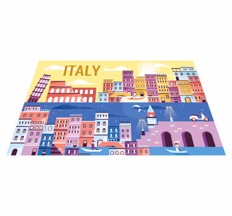 Personalizable placemat vibrant italy cityscape - TenStickers