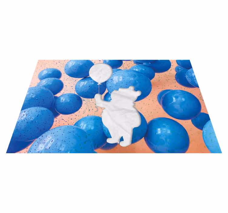 Children placemat bear with balloon design - TenStickers