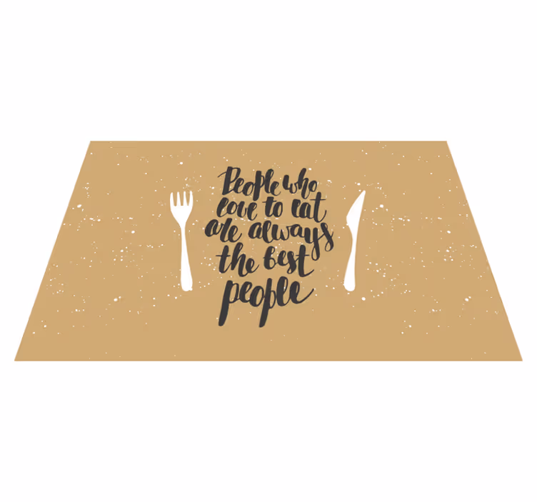 Placemat with quote forks and wisdom - TenStickers