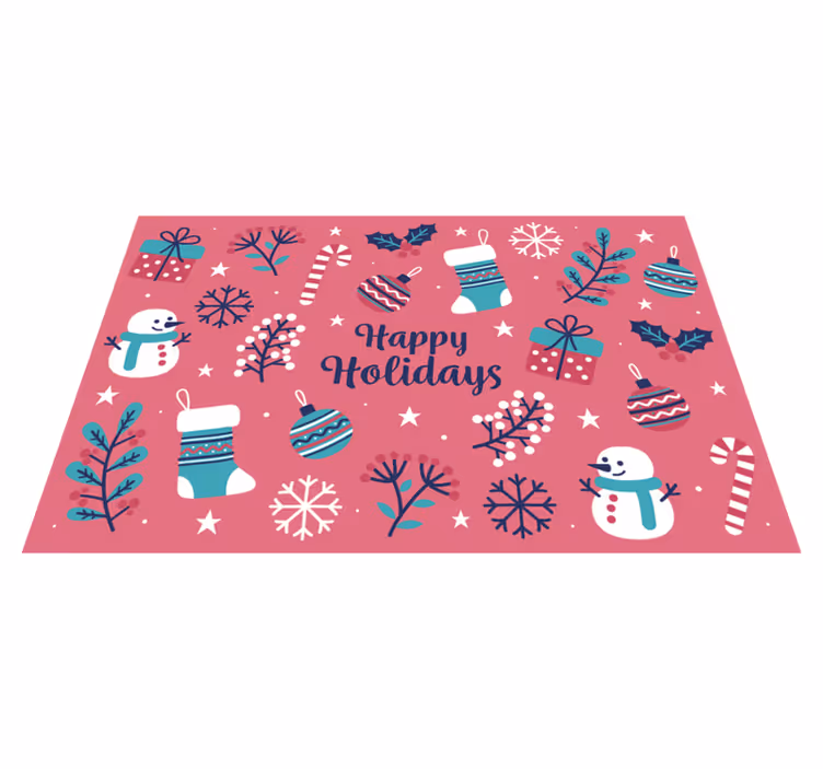 Christmas placemat with playful holiday designs - TenStickers