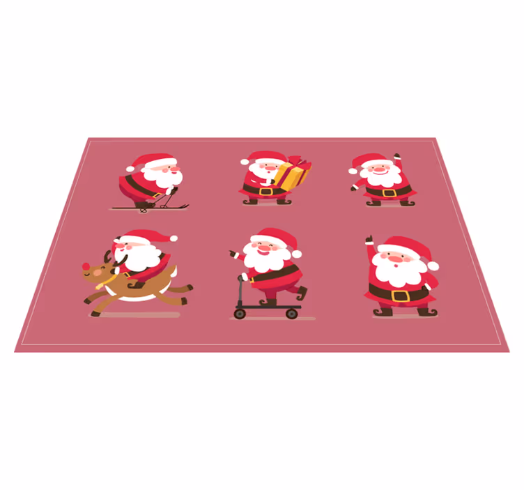 Christmas placemat featuring santa claus designs - TenStickers