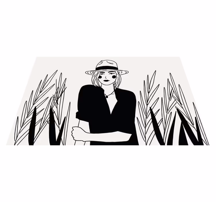 Original placemat stylish woman illustration - TenStickers