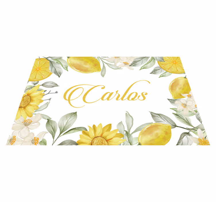 Personalizable placemat lemon floral design - TenStickers