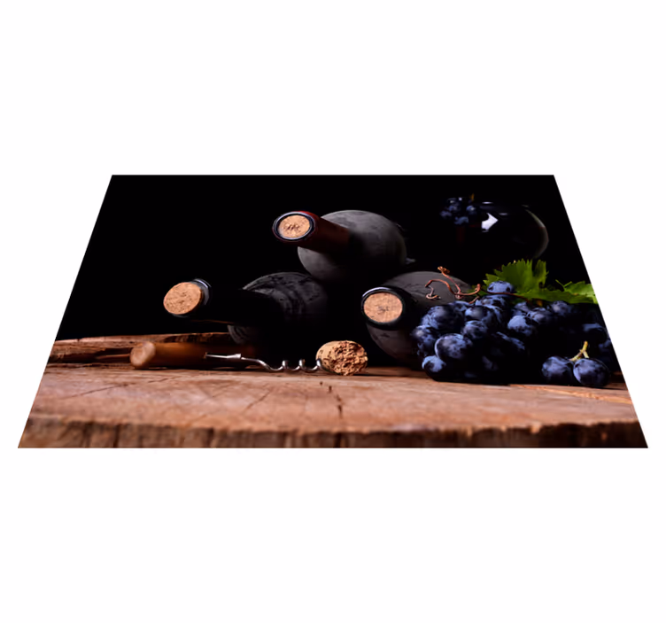 Original placemat grapes and wine bottles - TenStickers