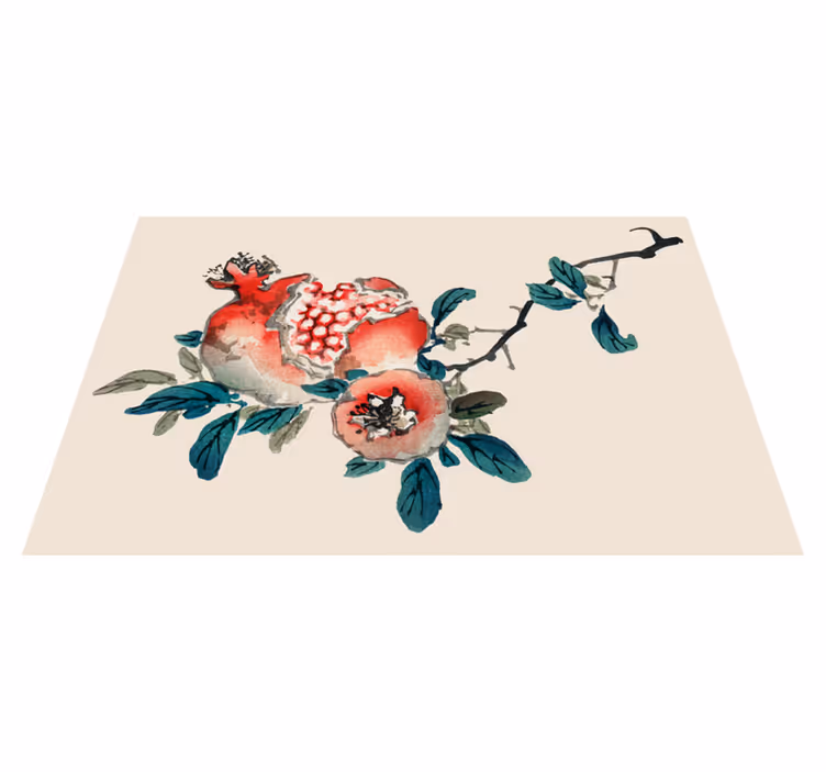 Original placemat pomegranate floral design - TenStickers