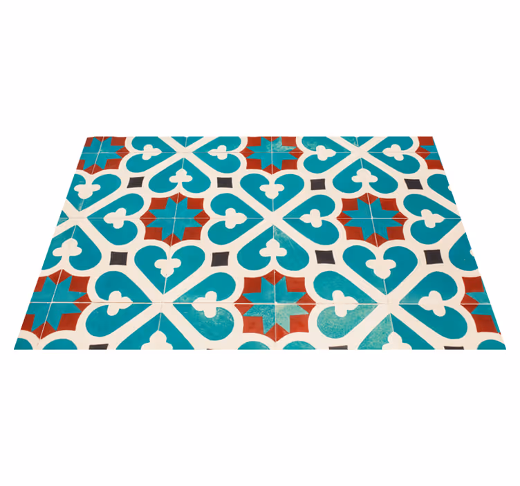 Blue and brown patterned tile textured placemat - TenStickers