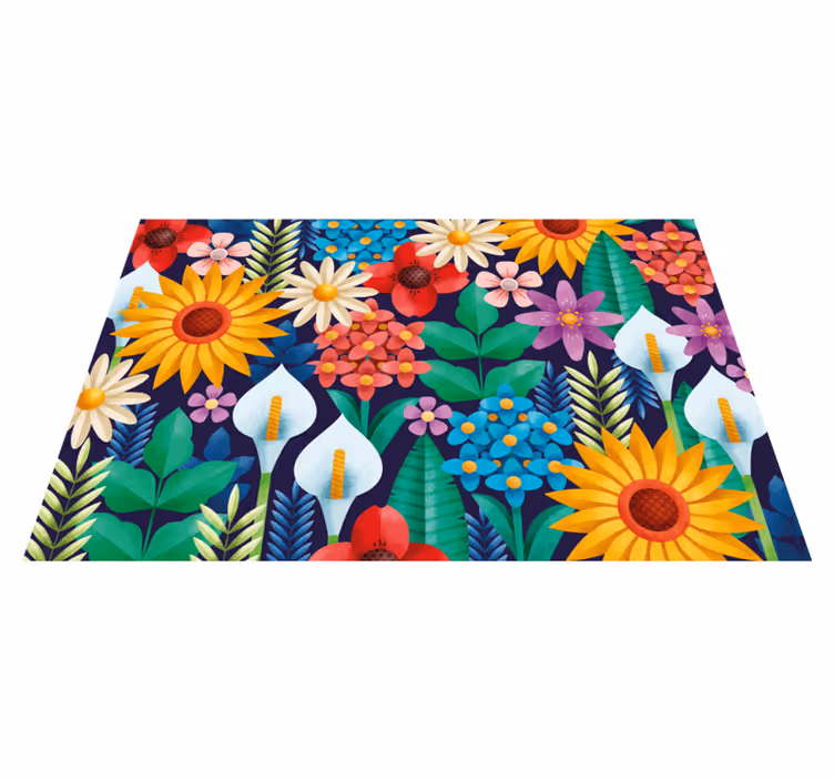 Multiple colorful flowers original placemats - TenStickers