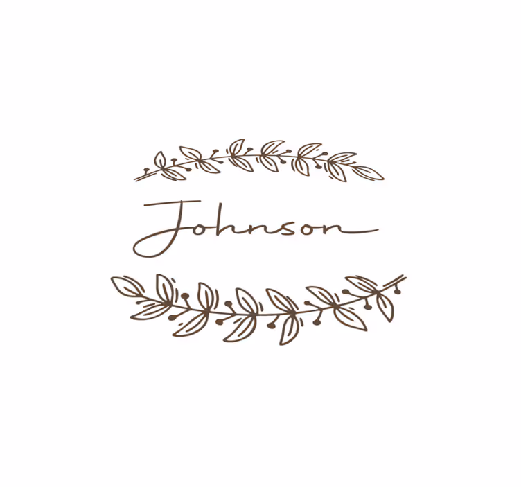 Personalizable placemat elegant leafy name - TenStickers