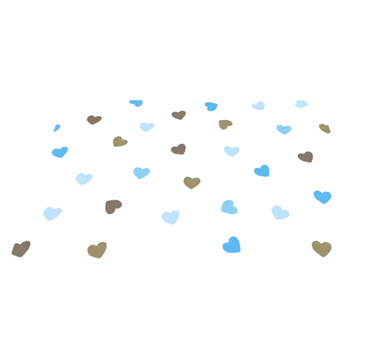 Blue and brown hearts Vinyl placemats - TenStickers
