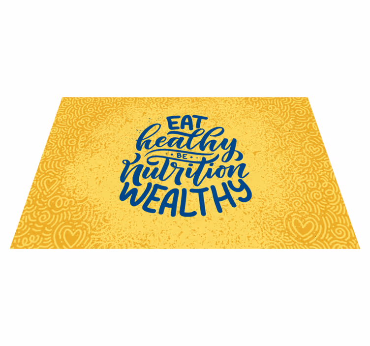 Placemat with quote healthy nutrition abundance - TenStickers