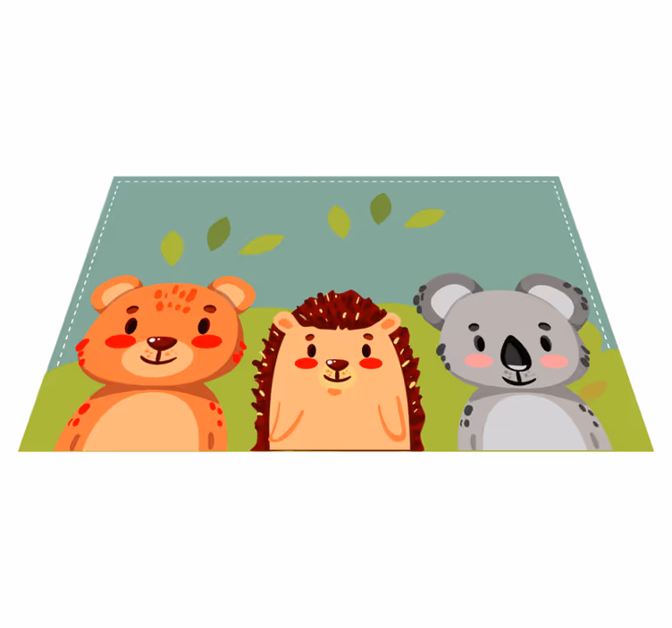 Children placemat cute animal pals - TenStickers