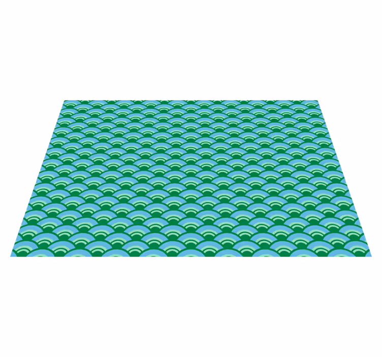 Green and blue Japanese waves elegant placemats - TenStickers