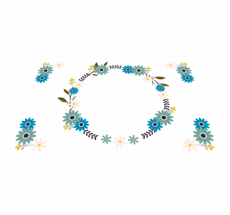 Original placemat floral frame design - TenStickers