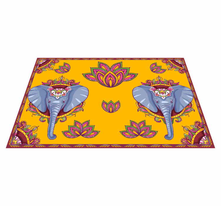 Original placemat elephant floral designs - TenStickers