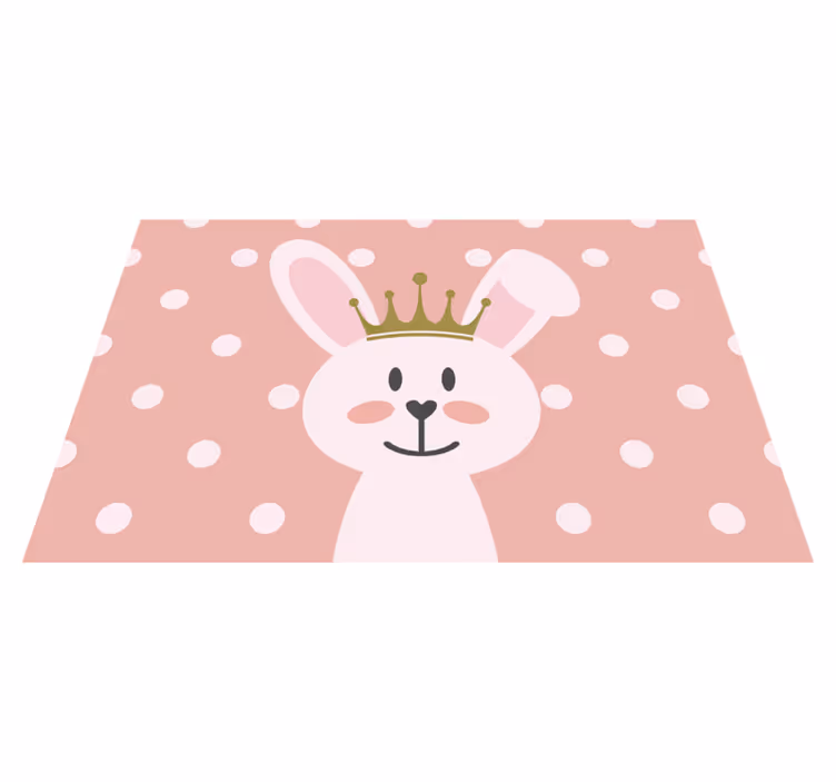 Children placemat cute bunny crown - TenStickers
