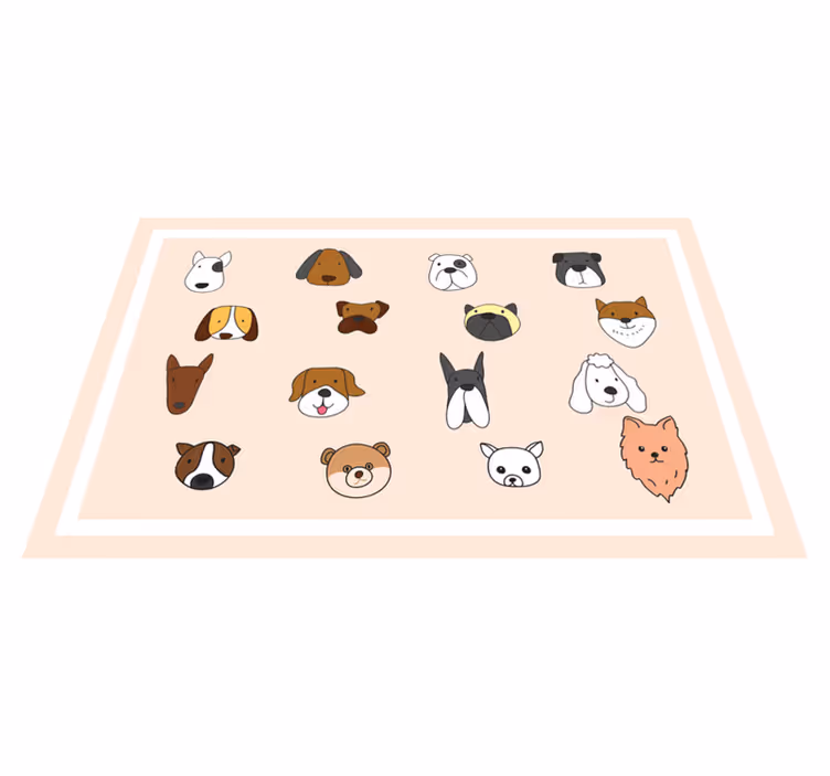 Cartoon dog breeds modern placemats - TenStickers