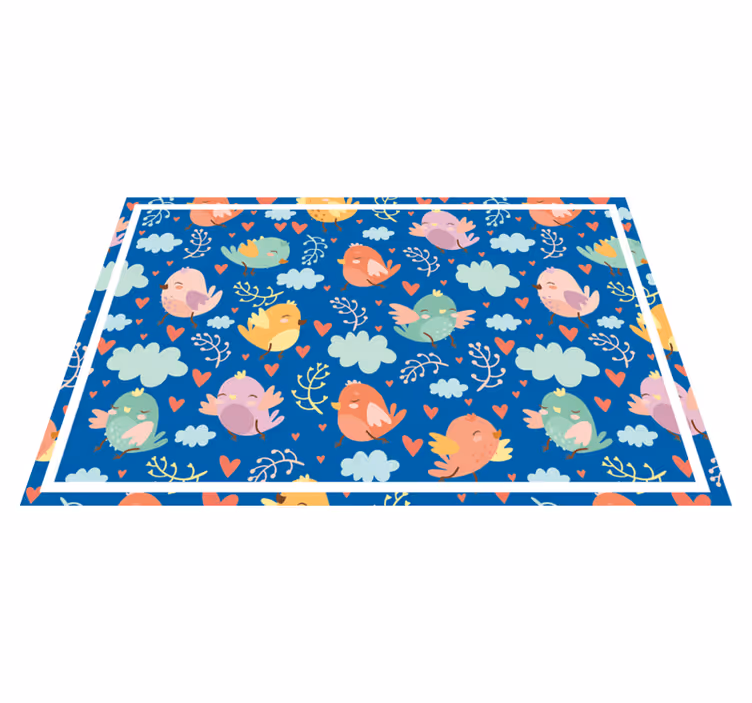 Children placemat with colorful bird patterns - TenStickers