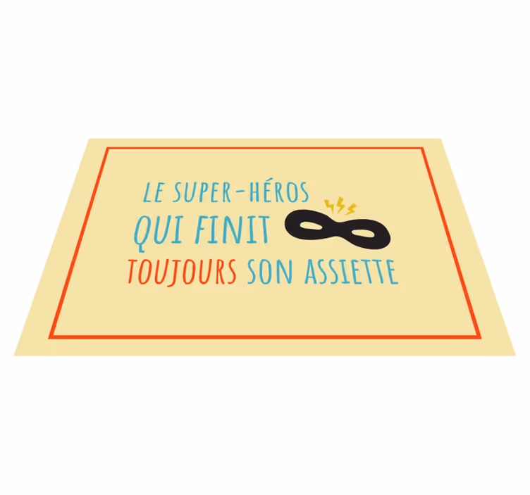 Children placemat superhero plate theme - TenStickers