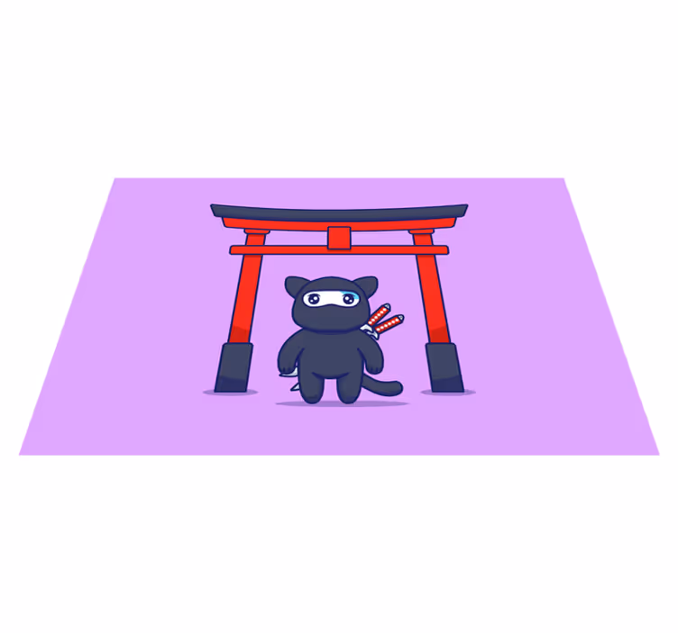 Original placemat cute ninja character - TenStickers