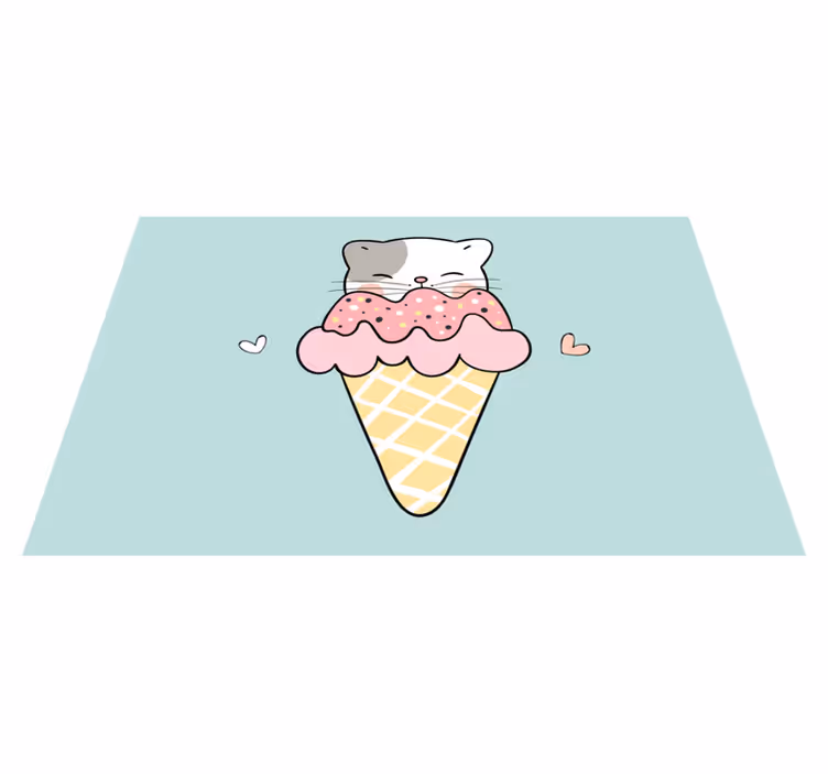 Cat and ice cream children placemats - TenStickers