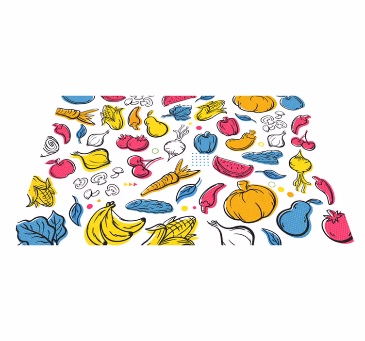 Original placemat with colorful vegetable patterns - TenStickers
