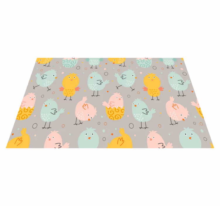 Children placemat with colorful chick designs - TenStickers